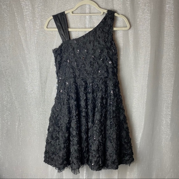 Knit Works black dress roses~16 - Picture 2 of 7